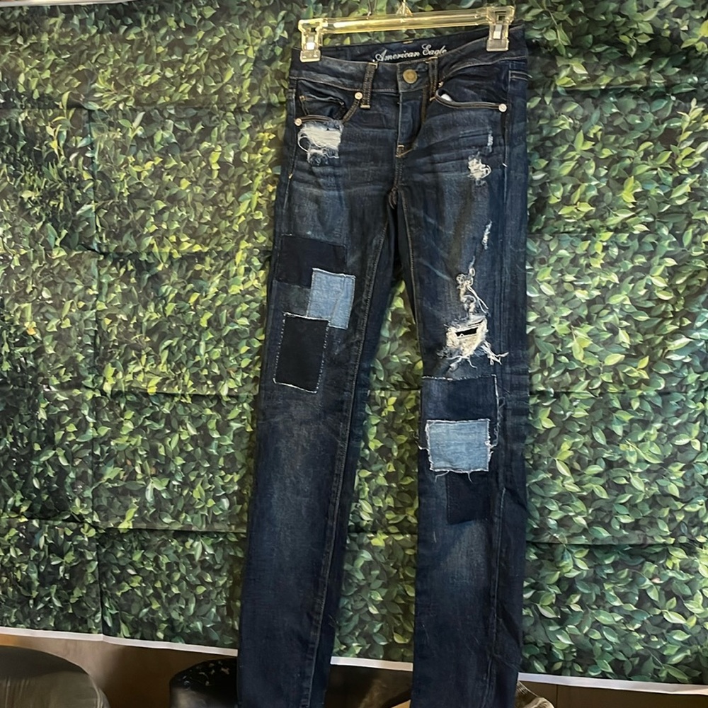 American Eagle patchwork jeans